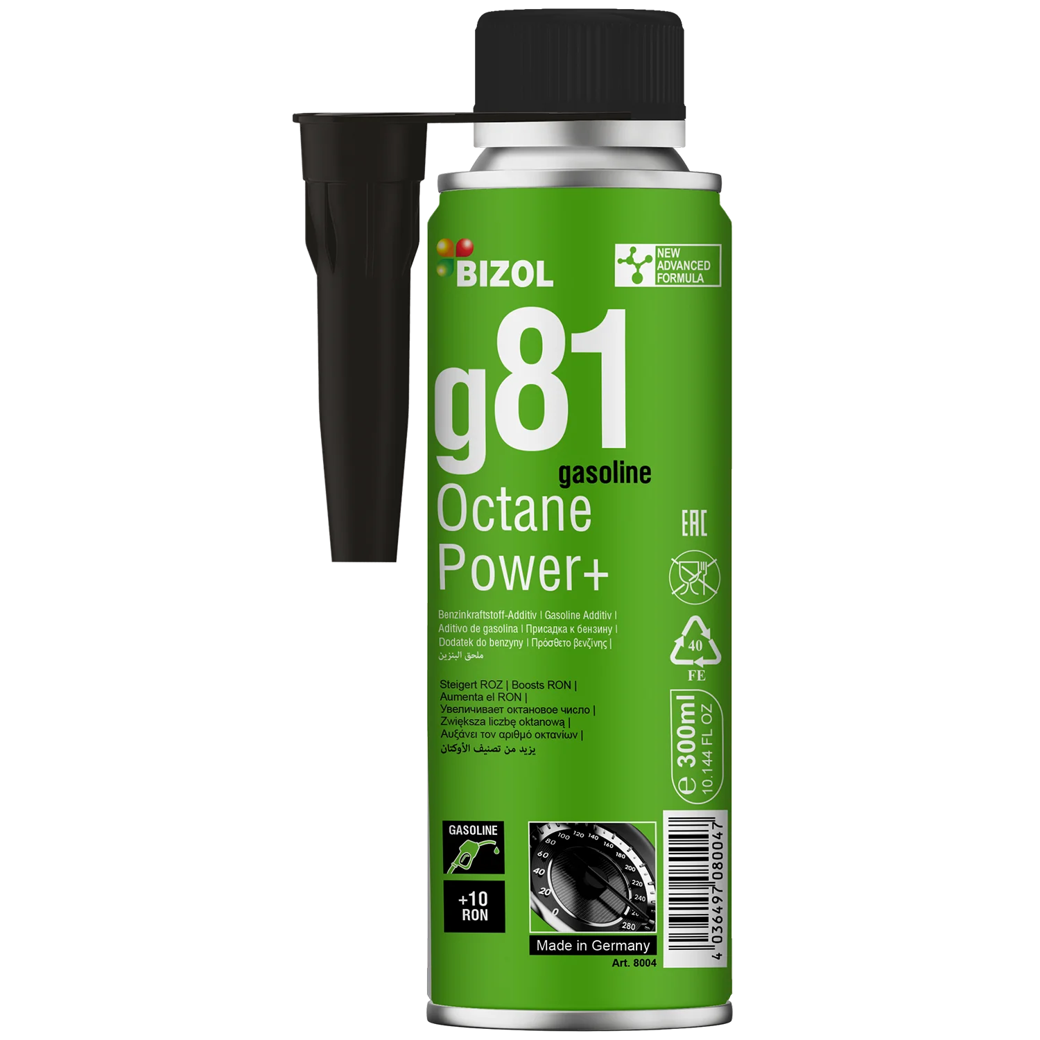 مکمل افزایش اکتان بیزول BIZOL Octane Power Plus G81 حجم 300 میلی لیتر